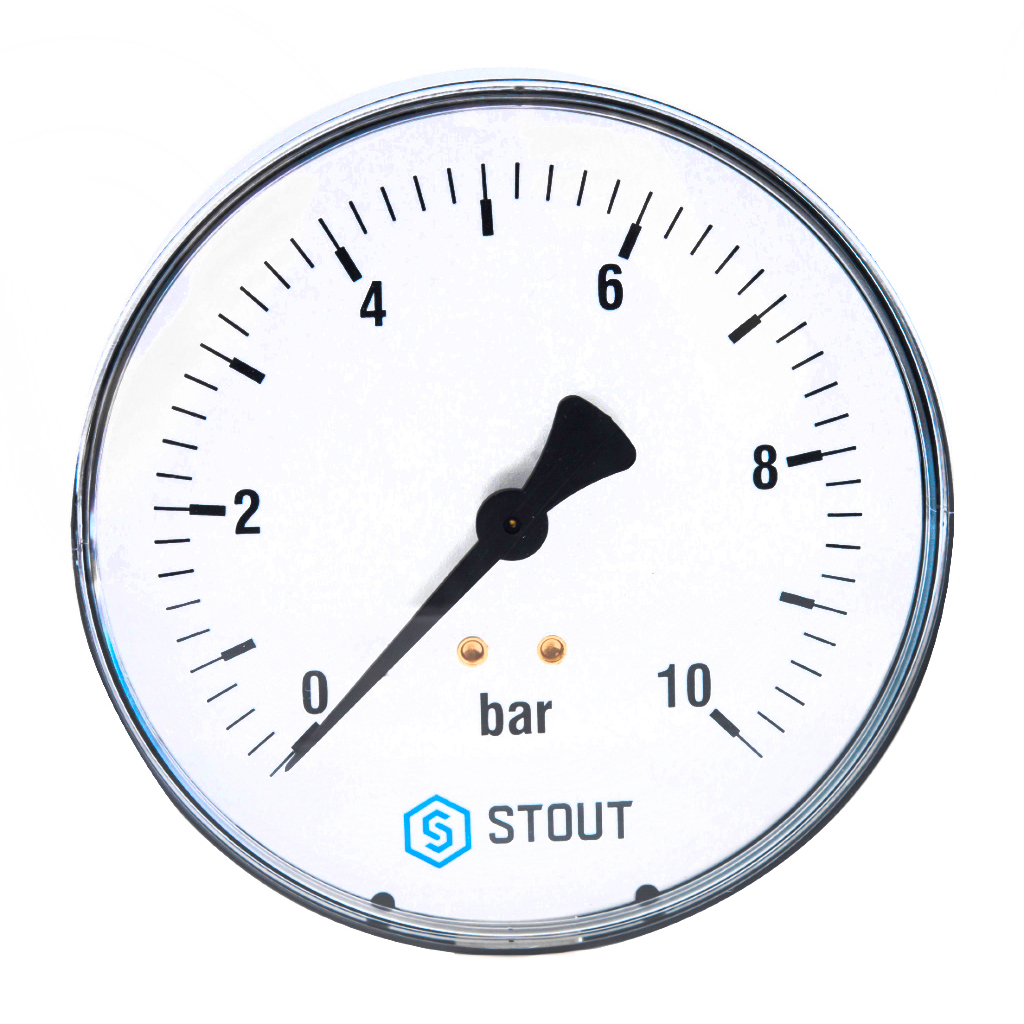 Манометр STOUT 50/10 (1/4", 0-10 бар) аксиальный