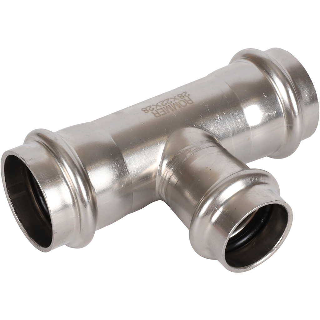 Тройник переходной ВПр, 28*22*28, из нержавеющей стали прессовой ROMMER