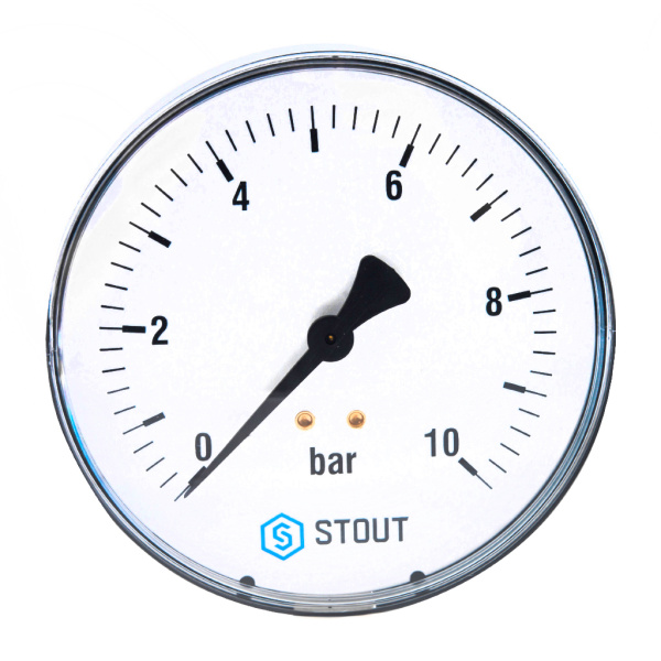 Манометр STOUT 50/10 (1/4", 0-10 бар) аксиальный