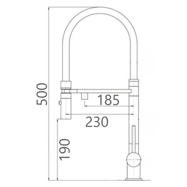 Смеситель для кухни GROSS AQUA Neosteel с выходом для питьевой воды, гибкий излив, матовый