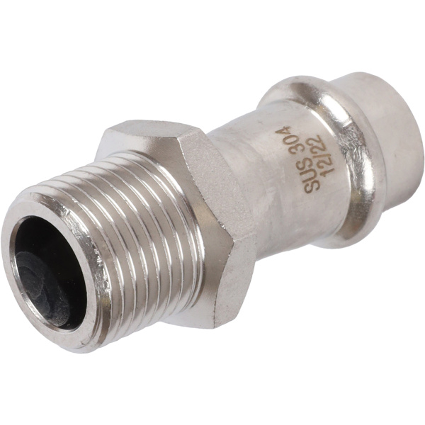 Переходник ВПр-НР, 28х3/4, из нержавеющей стали прессовой ROMMER