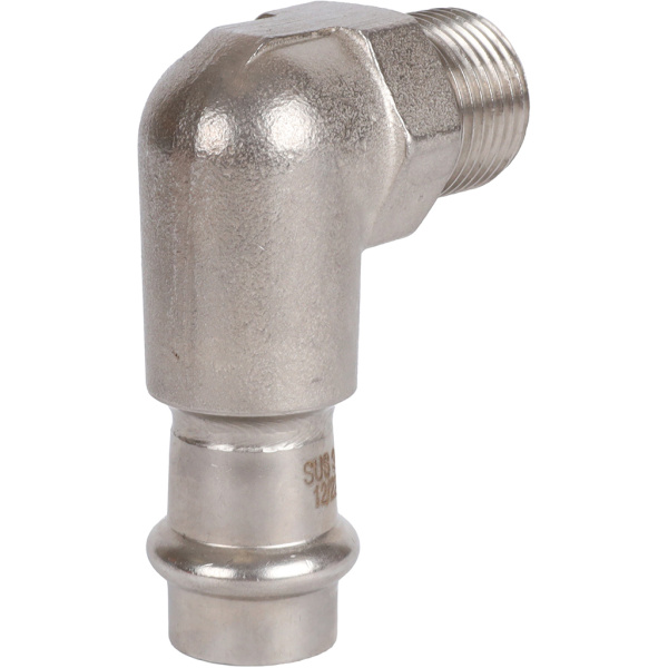 Угольник-переходник ВПр-НР, 15х1/2, из нержавеющей стали прессовой ROMMER