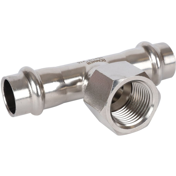 Тройник-переходник ВПр-ВР, 18х1/2, из нержавеющей стали прессовой ROMMER