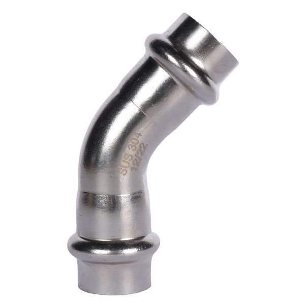 Угольник 45° ВПр-ВПр, 18, из нержавеющей стали прессовой ROMMER